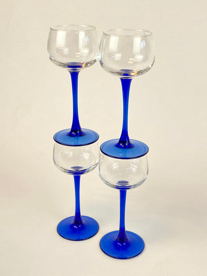 four French wineglasses