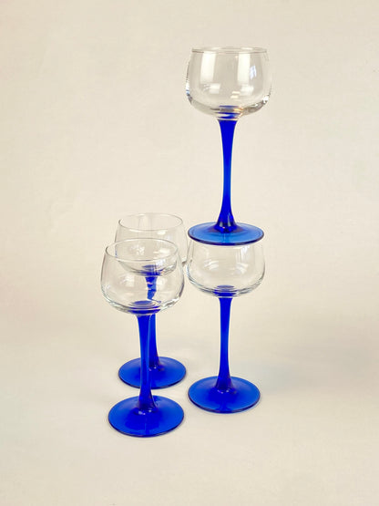 four French wineglasses