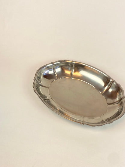 deep oval silver dish