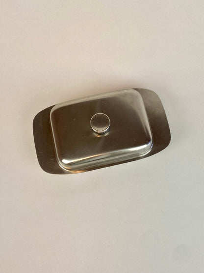 silver butter dish