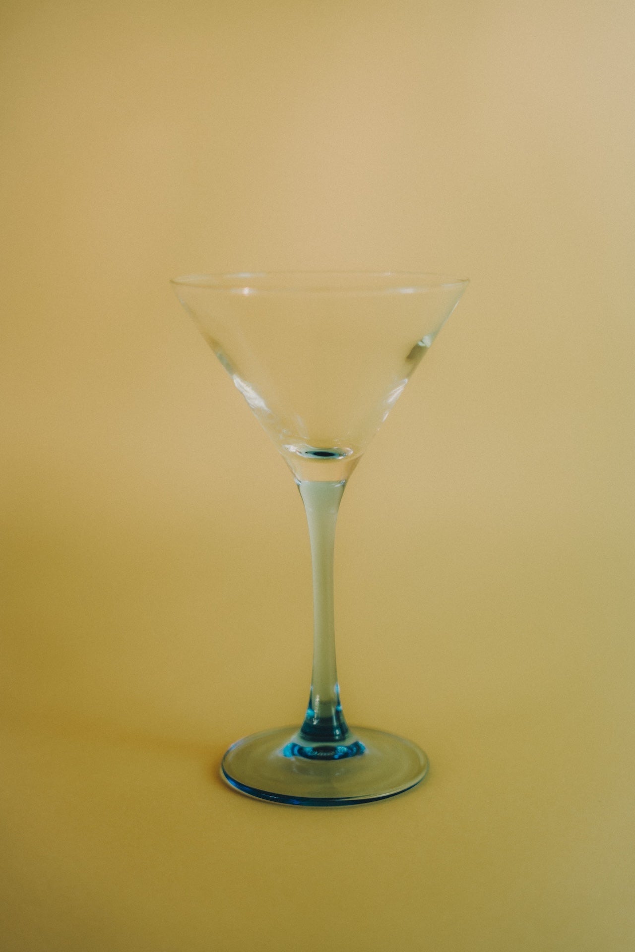 three blue cocktailglasses