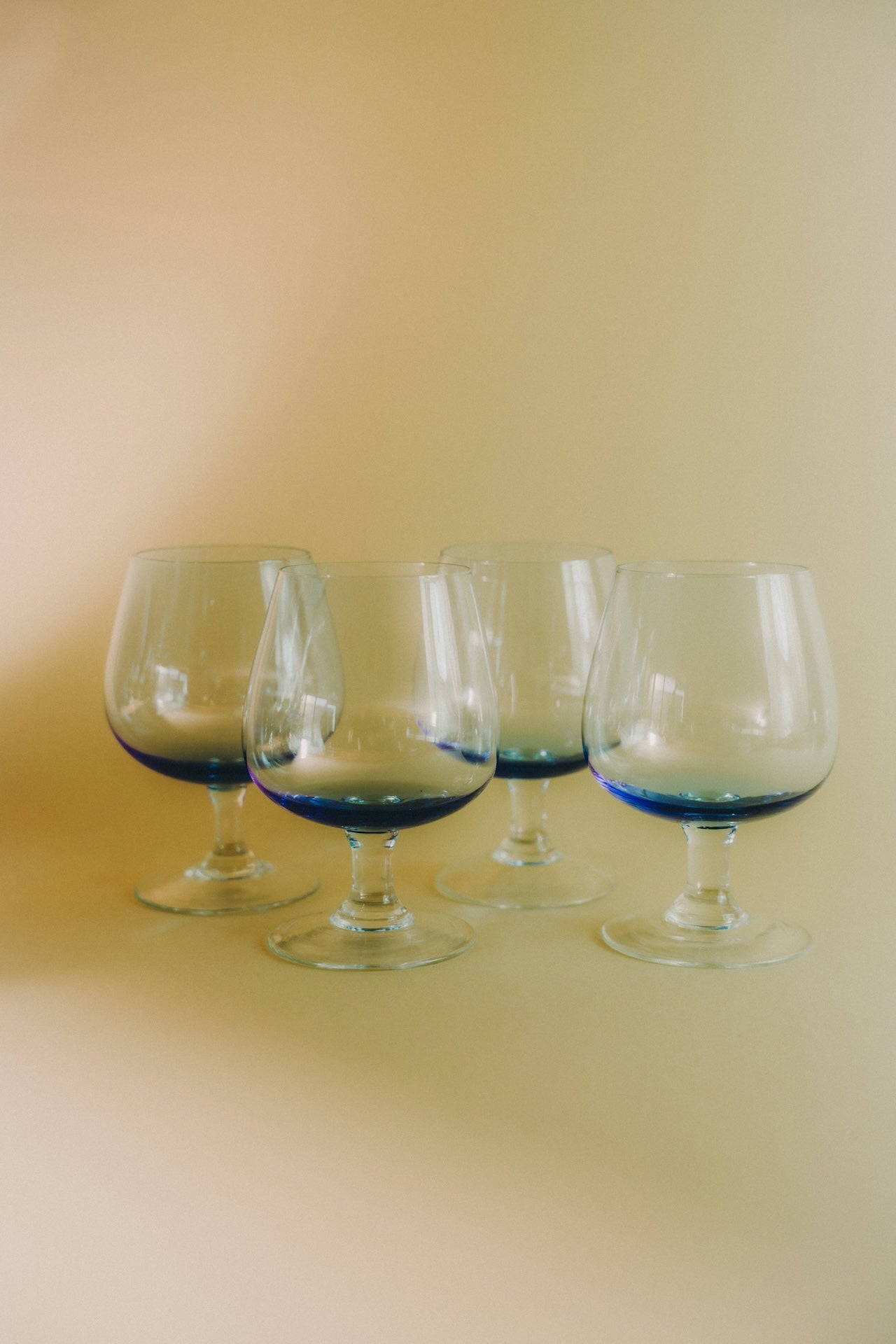 blue liqueur glasses