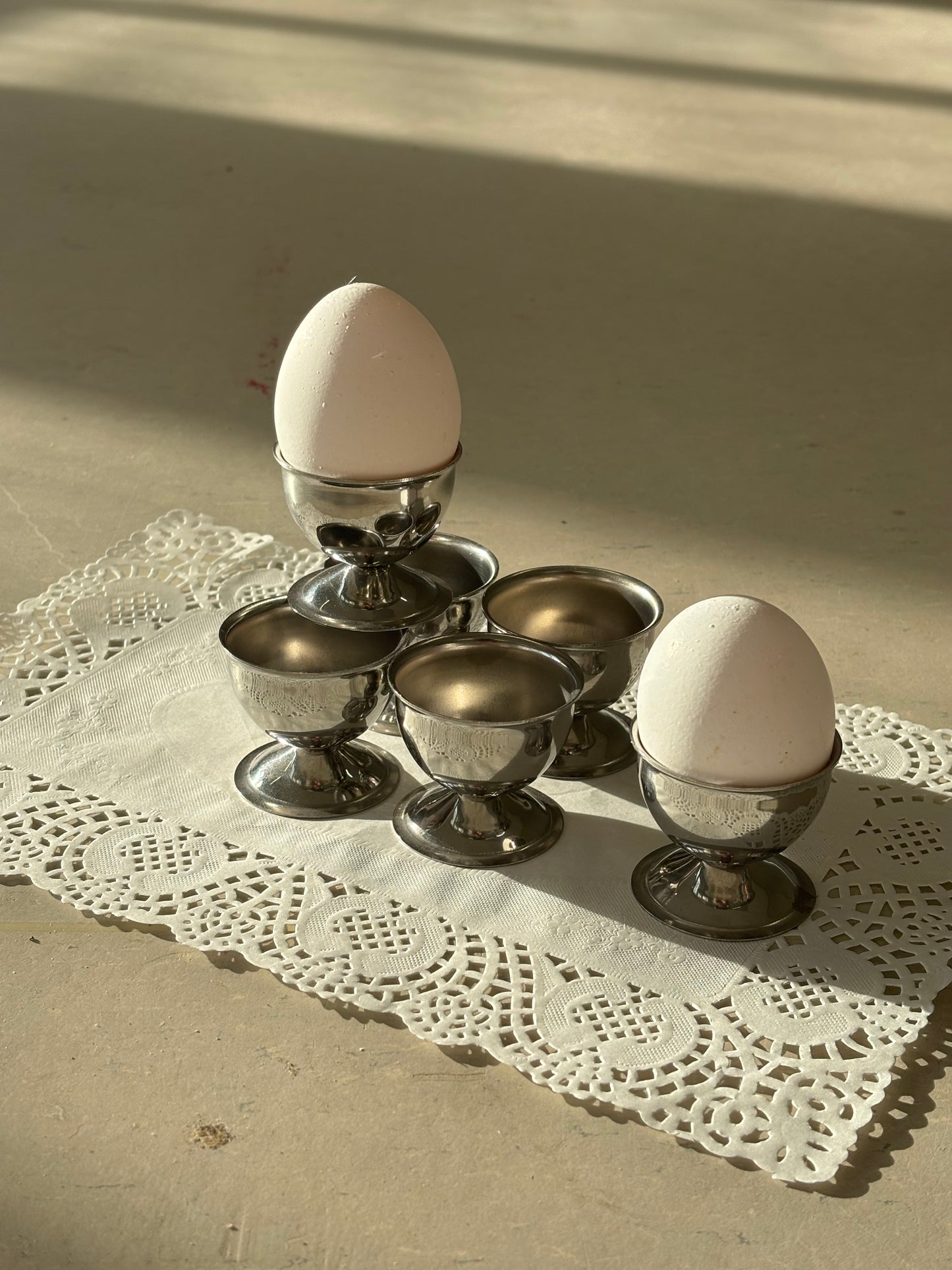 six eggcups