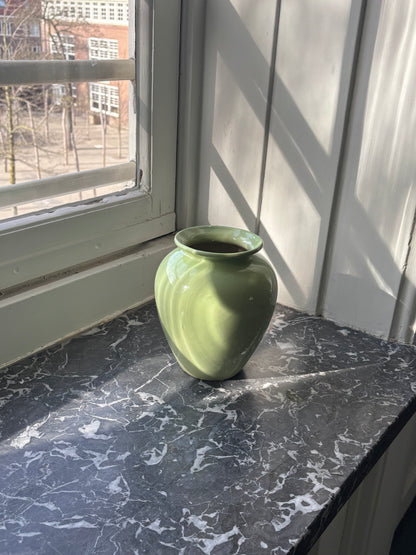 green vase