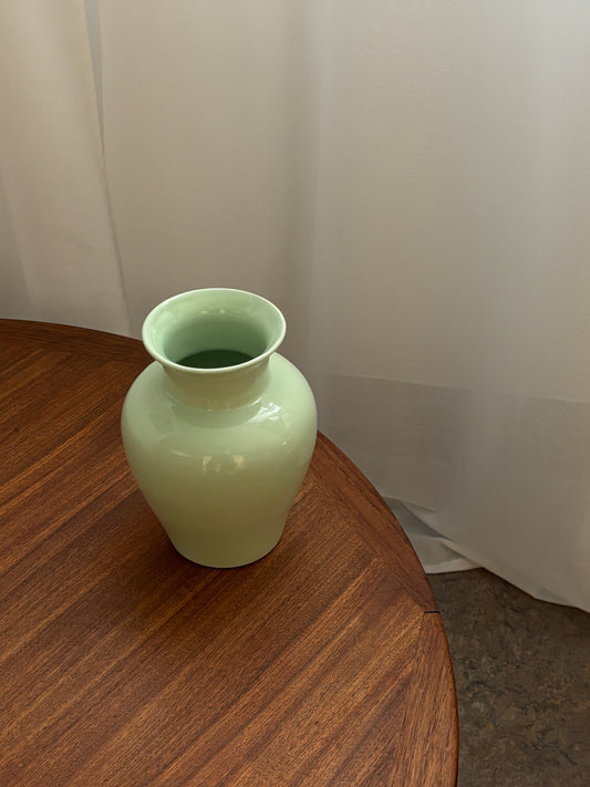 green vase