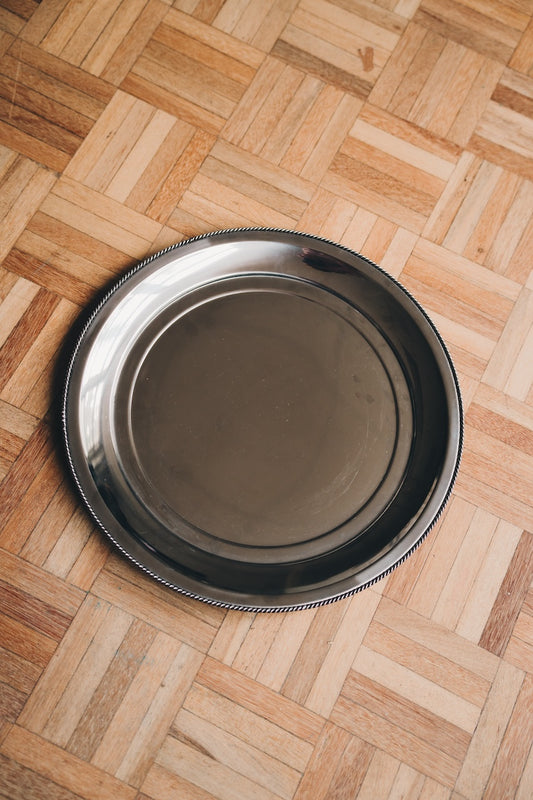round stainless steel dish