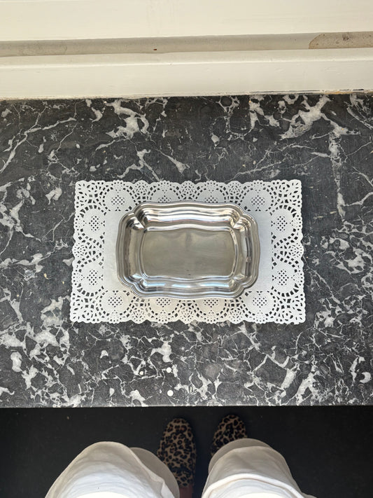 small stainless steel dish
