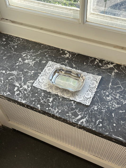 small stainless steel dish