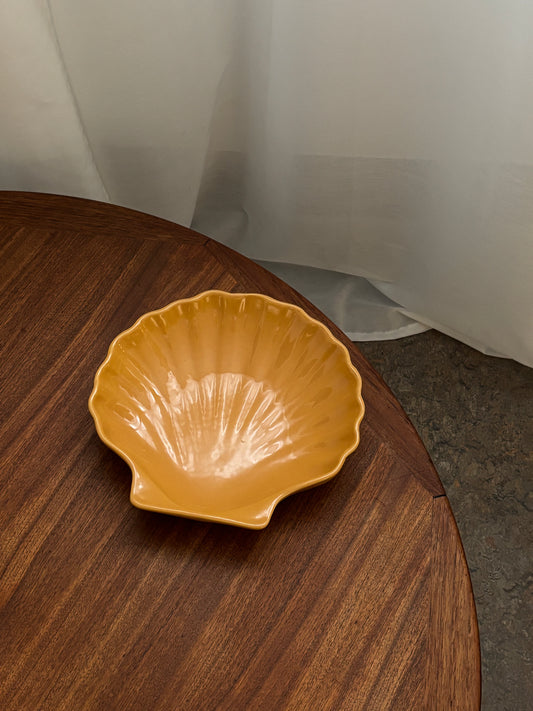 yellow shell dish